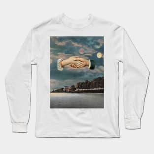 House Across The Lake - Surreal/Collage Art Long Sleeve T-Shirt